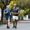 friends jogging on a path