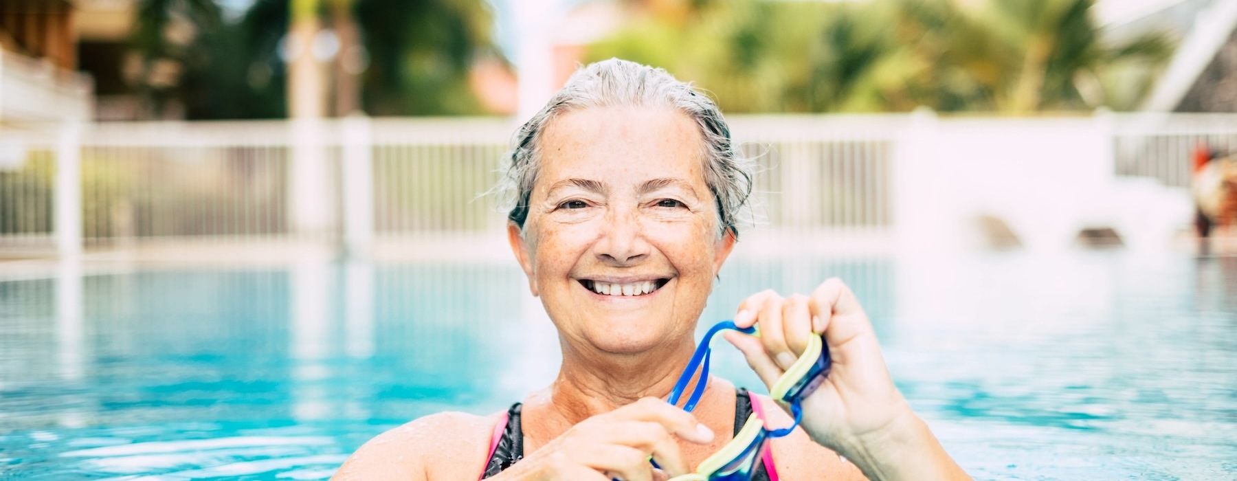 woman in pool