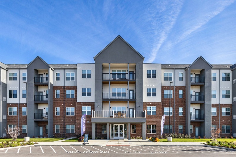 a building with multiple floors and many windows